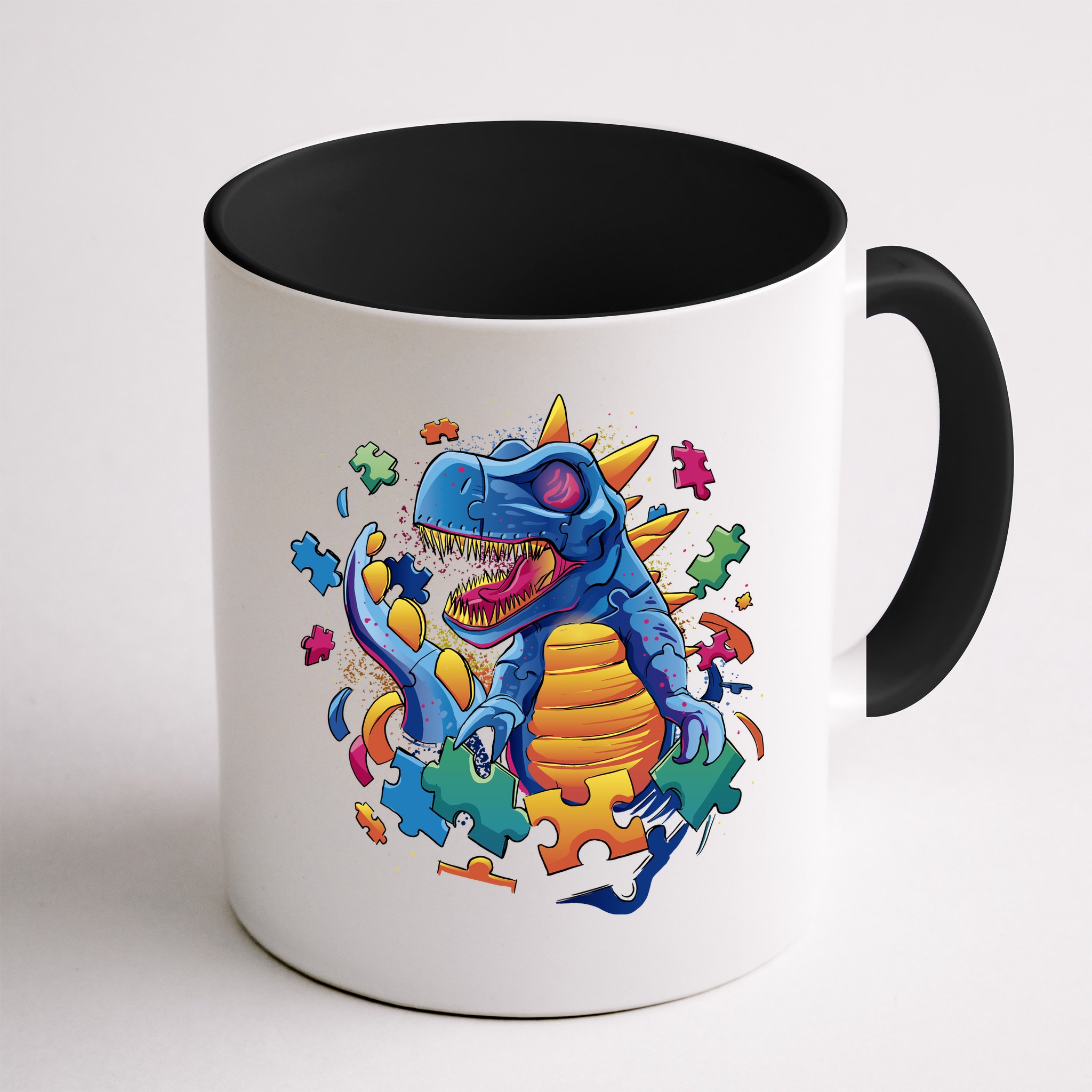 Autism Dinosaur And Puzzle Pieces Mug