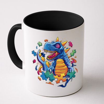 Autism Dinosaur And Puzzle Pieces Mug