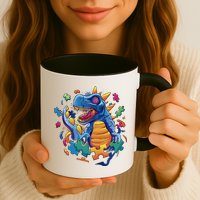 Autism Dinosaur And Puzzle Pieces Mug