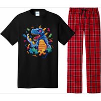 Autism Dinosaur And Puzzle Pieces Pajama Set