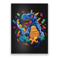 Autism Dinosaur And Puzzle Pieces Poster