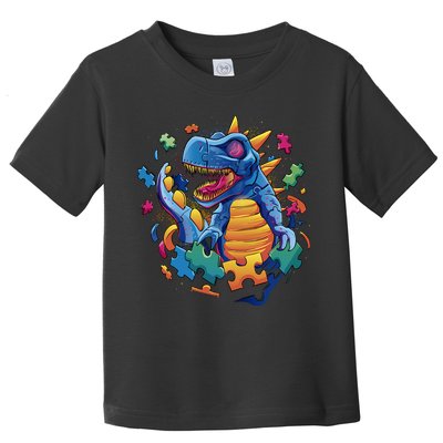 Autism Dinosaur And Puzzle Pieces Toddler T-Shirt
