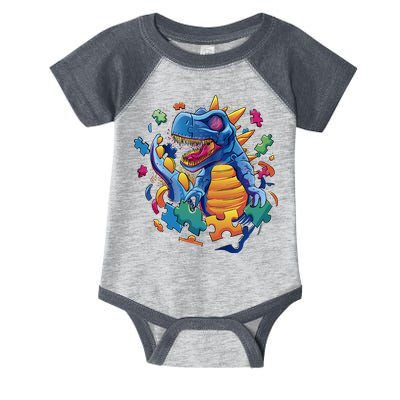 Autism Dinosaur And Puzzle Pieces Infant Baby Jersey Bodysuit