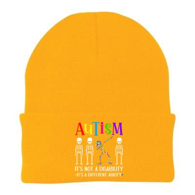 Autism Different Ability Autistic Dabbing Skeleton Great Gift Knit Cap Winter Beanie