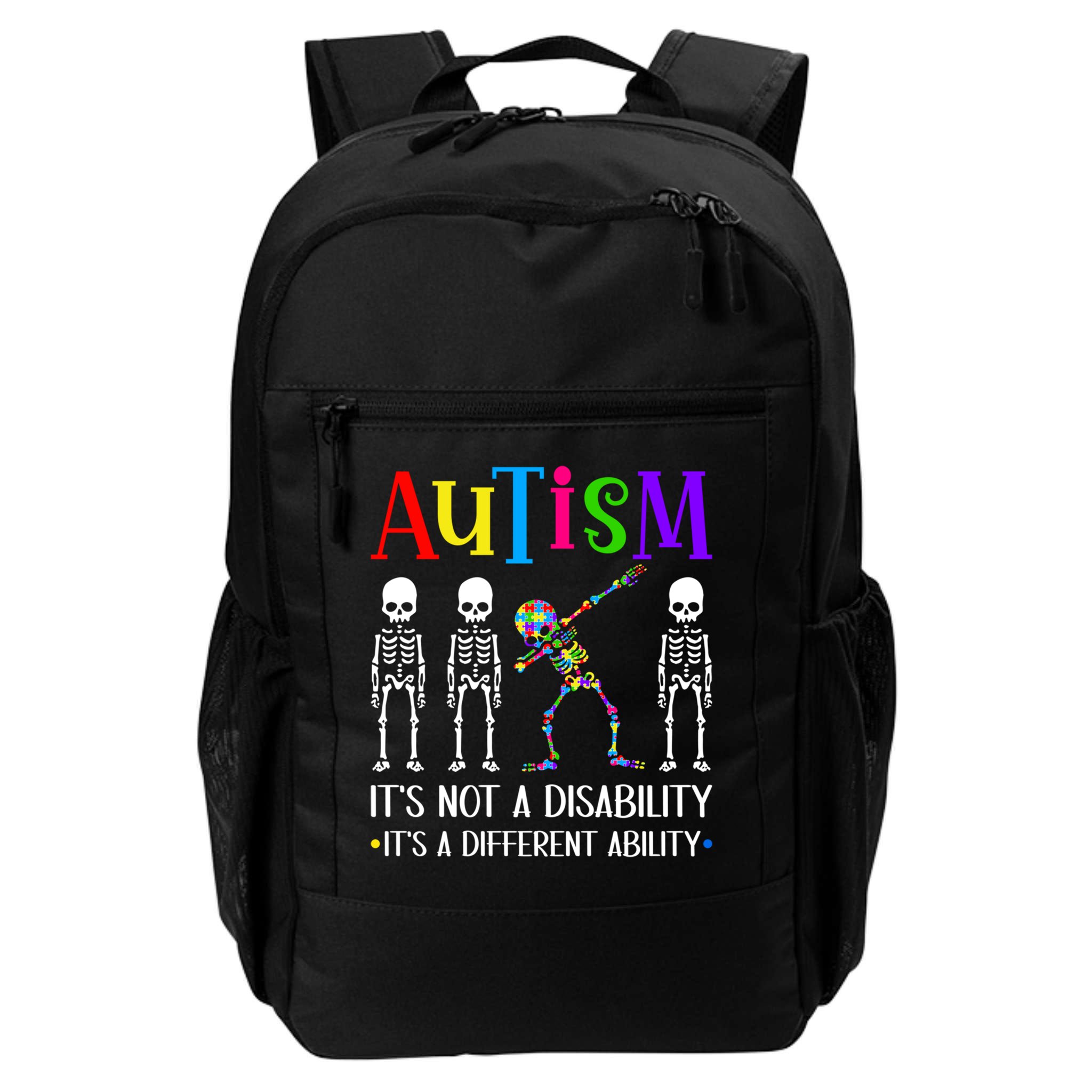 Autism Different Ability Autistic Dabbing Skeleton Great Gift Backpack