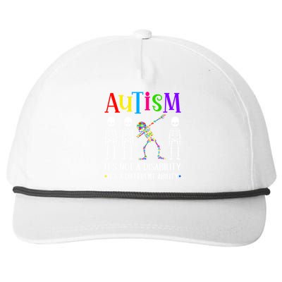 Autism Different Ability Autistic Dabbing Skeleton Great Gift Snapback Five-Panel Rope Hat