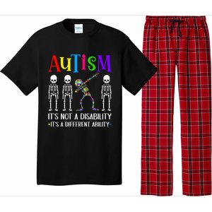 Autism Different Ability Autistic Dabbing Skeleton Great Gift Pajama Set