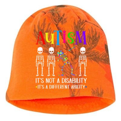 Autism Different Ability Autistic Dabbing Skeleton Great Gift Kati - Camo Knit Beanie