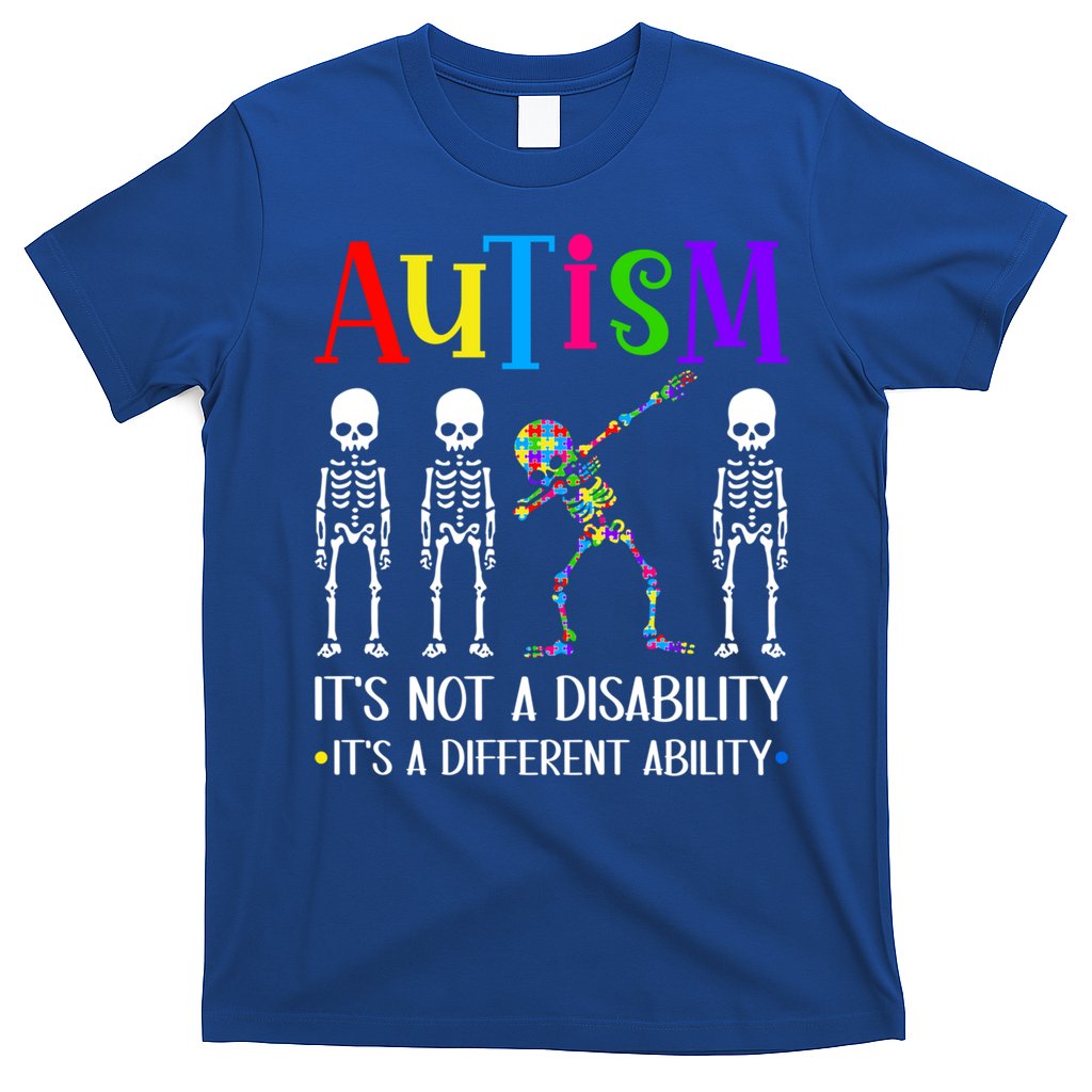 Autism Different Ability Autistic Dabbing Skeleton Great Gift T-Shirt