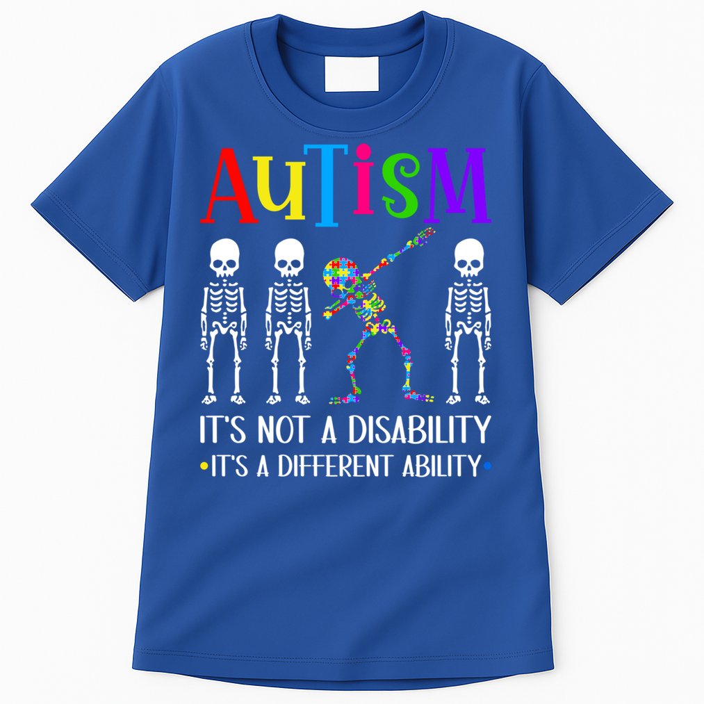 Autism Different Ability Autistic Dabbing Skeleton Great Gift Tall T-Shirt