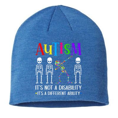 Autism Different Ability Autistic Dabbing Skeleton Great Gift Sustainable Beanie