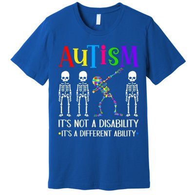Autism Different Ability Autistic Dabbing Skeleton Great Gift Premium T-Shirt