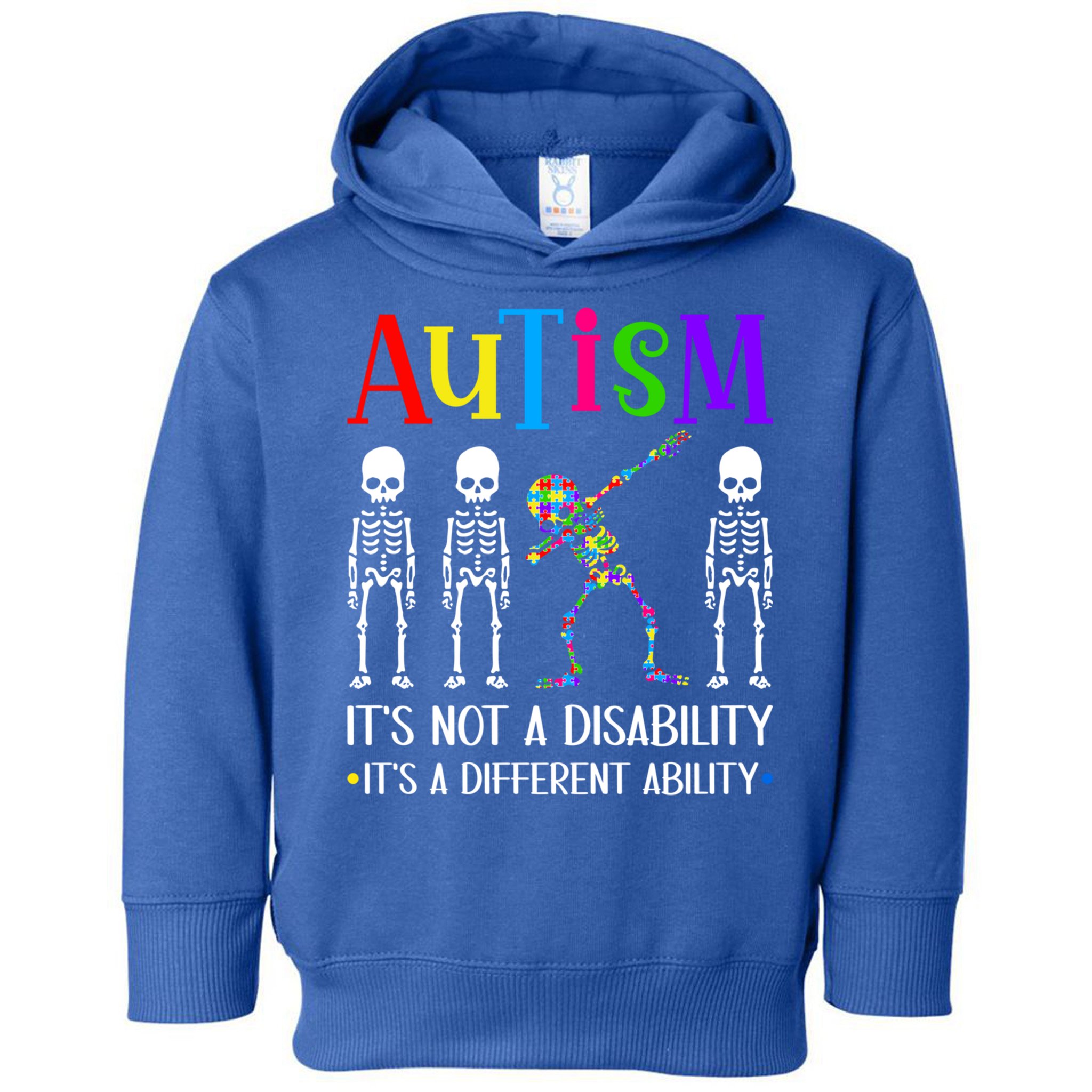 Autism Different Ability Autistic Dabbing Skeleton Great Gift Toddler Hoodie