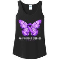 Alzheimers Disease Awareness Month Purple Ribbon Butterfly Ladies Essential Tank