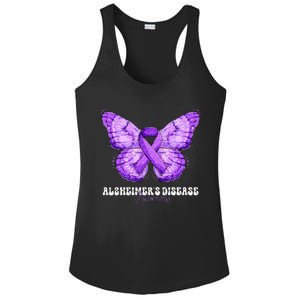 Alzheimers Disease Awareness Month Purple Ribbon Butterfly Ladies PosiCharge Competitor Racerback Tank