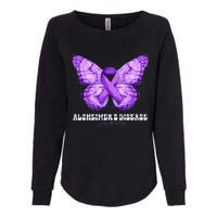 Alzheimers Disease Awareness Month Purple Ribbon Butterfly Womens California Wash Sweatshirt