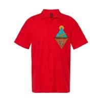 A Dinosaur And A Skeleton In A Mountainous Landscape Nature Dinosaur Skeleton Softstyle Adult Sport Polo