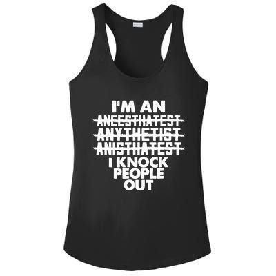 Anesthesia Doctor Anesthesiologist Knock People Out Gift Great Gift Ladies PosiCharge Competitor Racerback Tank