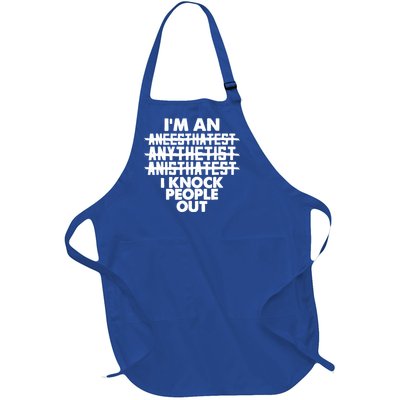 Anesthesia Doctor Anesthesiologist Knock People Out Gift Great Gift Full-Length Apron With Pockets