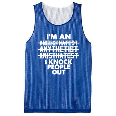 Anesthesia Doctor Anesthesiologist Knock People Out Gift Great Gift Mesh Reversible Basketball Jersey Tank