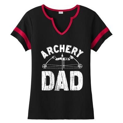 Archery Dad Archer Fathers Day Vintage Funny Gift Bow And Arrow Gift Ladies Halftime Notch Neck Tee