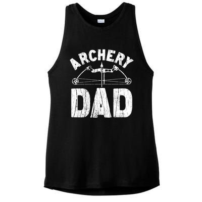 Archery Dad Archer Fathers Day Vintage Funny Gift Bow And Arrow Gift Ladies PosiCharge Tri-Blend Wicking Tank