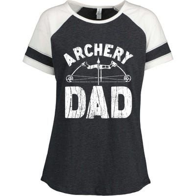 Archery Dad Archer Fathers Day Vintage Funny Gift Bow And Arrow Gift Enza Ladies Jersey Colorblock Tee