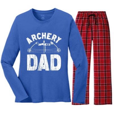 Archery Dad Archer Fathers Day Vintage Funny Gift Bow And Arrow Gift Women's Long Sleeve Flannel Pajama Set 