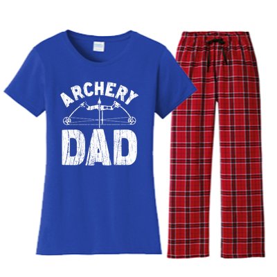 Archery Dad Archer Fathers Day Vintage Funny Gift Bow And Arrow Gift Women's Flannel Pajama Set