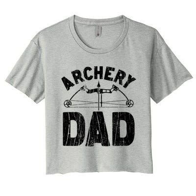 Archery Dad Archer Fathers Day Vintage Funny Gift Bow And Arrow Gift Women's Crop Top Tee