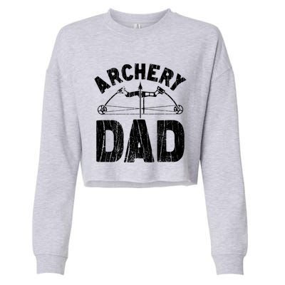 Archery Dad Archer Fathers Day Vintage Funny Gift Bow And Arrow Gift Cropped Pullover Crew