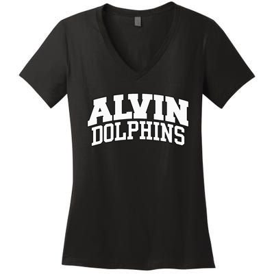 Alvin Dolphins Women's V-Neck T-Shirt