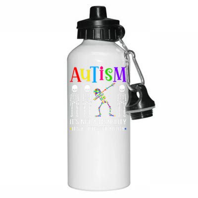 Autism Different Ability Autistic Dabbing Skeleton Meaningful Gift Aluminum Water Bottle