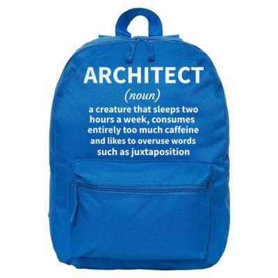 Architect Definition Architecture Student Architect Gift 16 in Basic Backpack