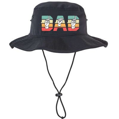 Asl Dad American Sign Language Deaf Awareness Legacy Cool Fit Booney Bucket Hat