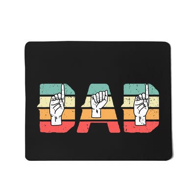 Asl Dad American Sign Language Deaf Awareness Mousepad