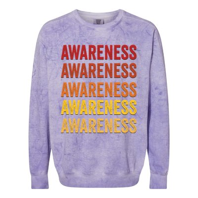 Awareness Definition Awareness Meaningful Gift Colorblast Crewneck Sweatshirt