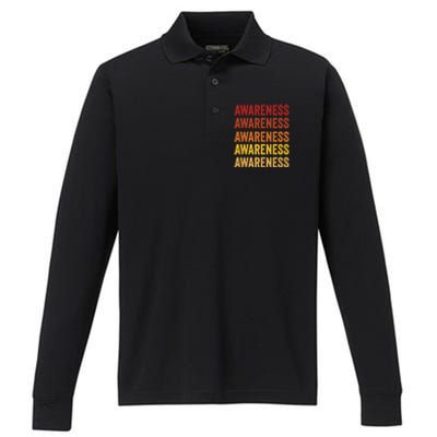 Awareness Definition Awareness Meaningful Gift Performance Long Sleeve Polo