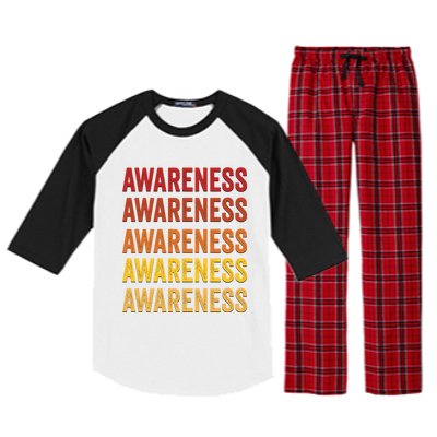 Awareness Definition Awareness Meaningful Gift Raglan Sleeve Pajama Set