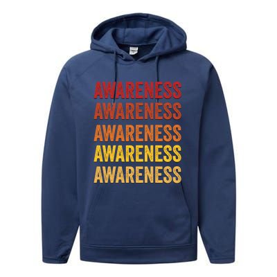 Awareness Definition Awareness Meaningful Gift Performance Fleece Hoodie