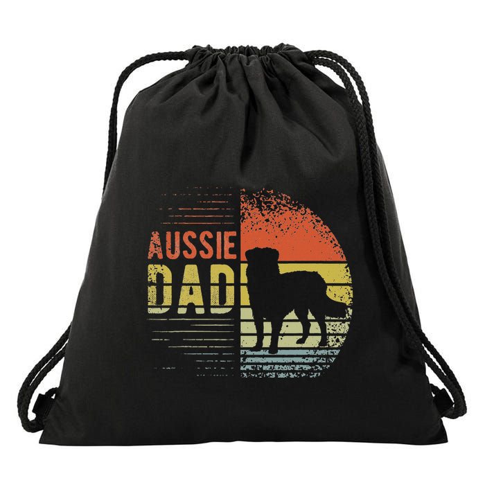 Aussie Dad Aussie Dog Dad Australian Shepherd Drawstring Bag