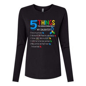 Autistic Daughter Autism Awareness Support Mom Dad Parents Womens Cotton Relaxed Long Sleeve T-Shirt