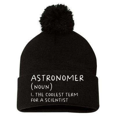 Astronomer Definition Astronomy Scientist Science Teacher Pom Pom 12in Knit Beanie