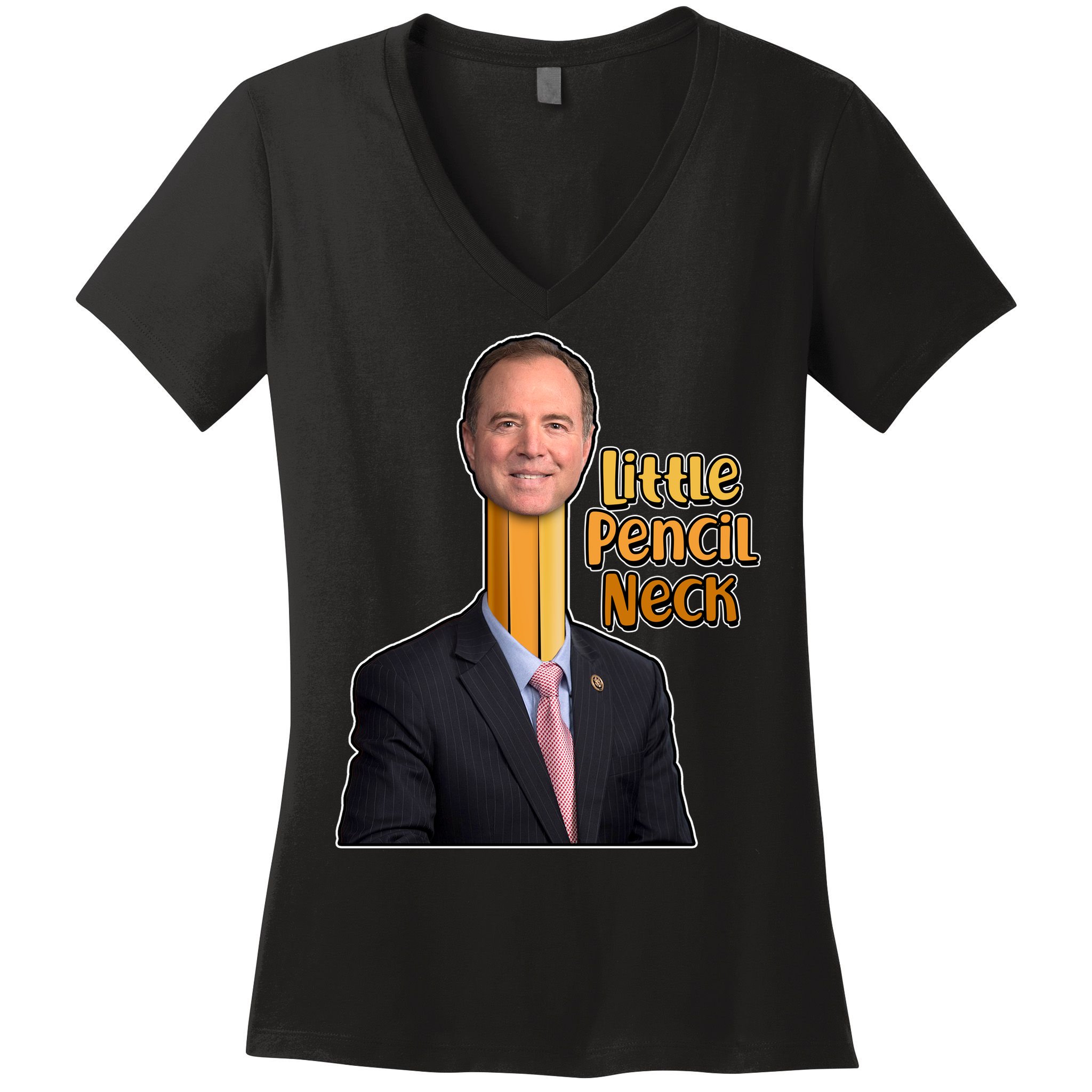Adam Schiff Little Pencil Neck Women's V-Neck T-Shirt