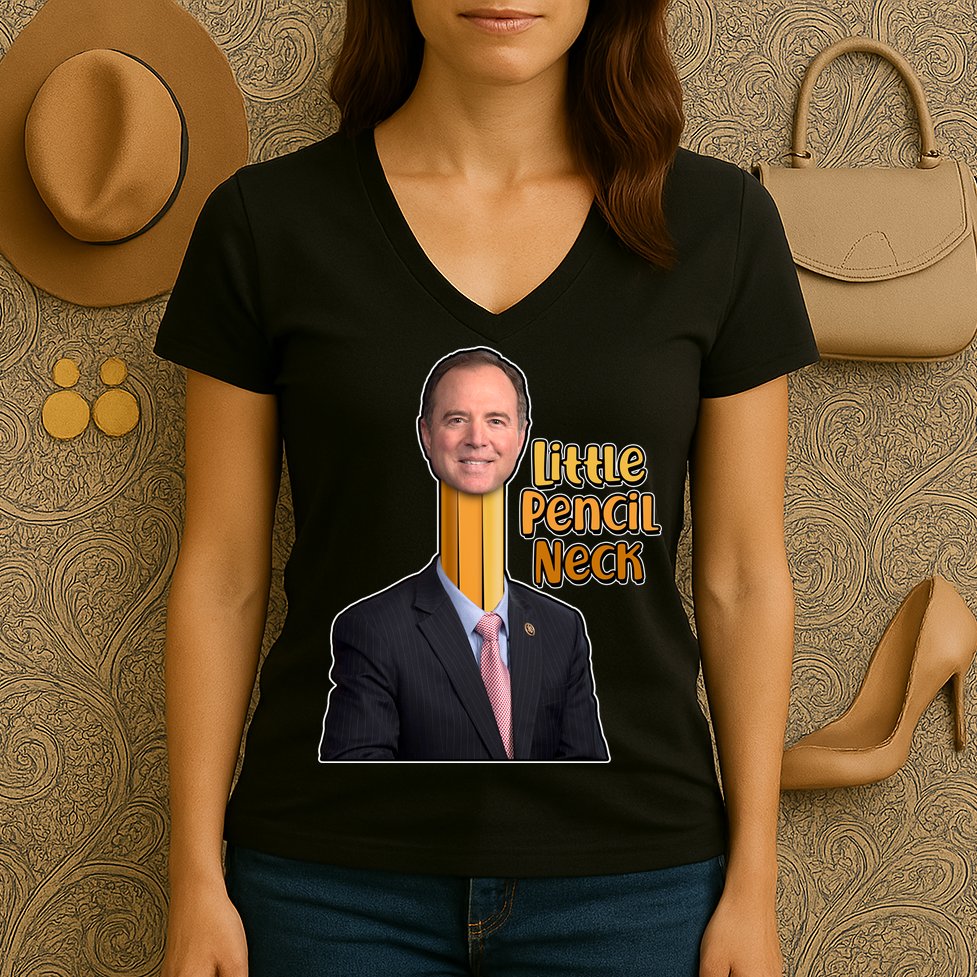 Adam Schiff Little Pencil Neck Women's V-Neck T-Shirt