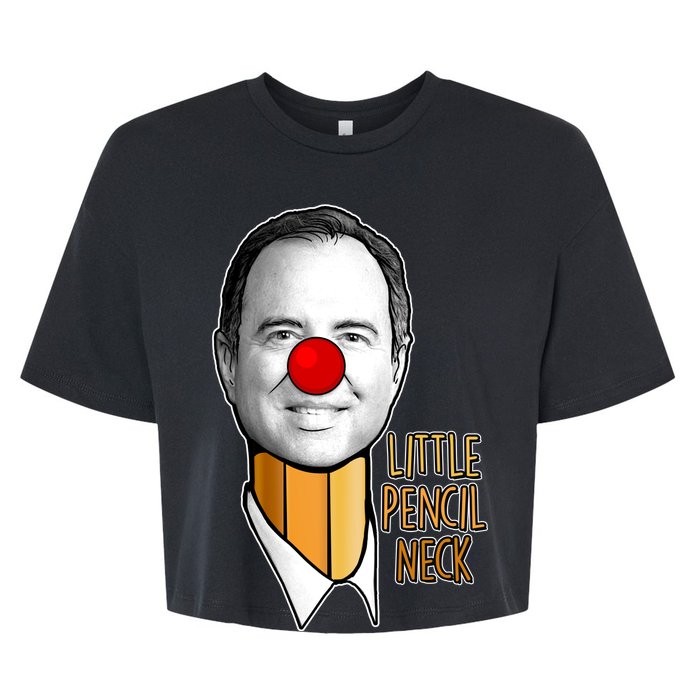 Adam Schiff Little Pencil Neck Funny Trump Bella+Canvas Jersey Crop Tee