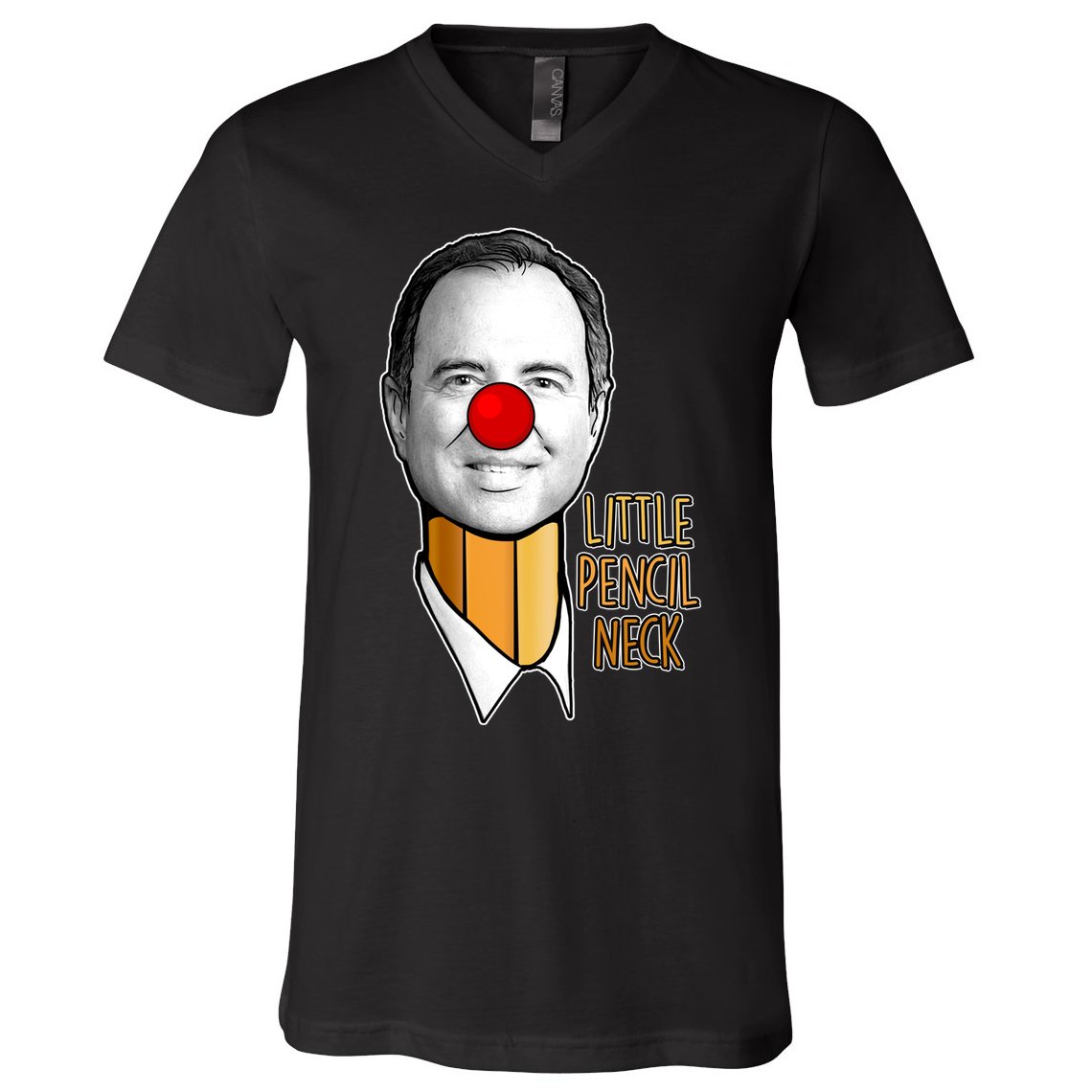 Adam Schiff Little Pencil Neck Funny Trump V-Neck T-Shirt