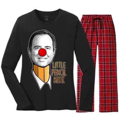 Adam Schiff Little Pencil Neck Funny Trump Women's Long Sleeve Flannel Pajama Set 