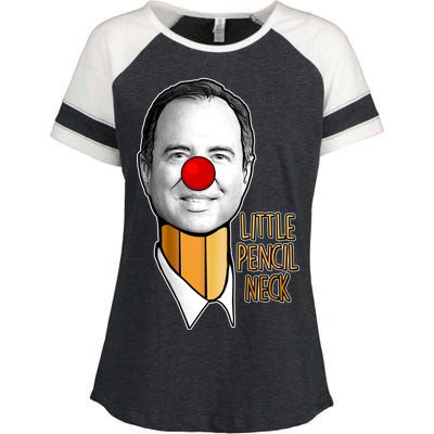 Adam Schiff Little Pencil Neck Funny Trump Enza Ladies Jersey Colorblock Tee