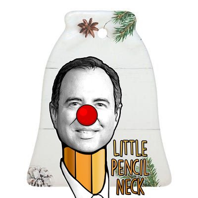 Adam Schiff Little Pencil Neck Funny Trump Ceramic Bell Ornament